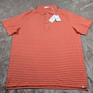tasc Performance Everywear Polo Mens XL Fire Heather White Striped TM723